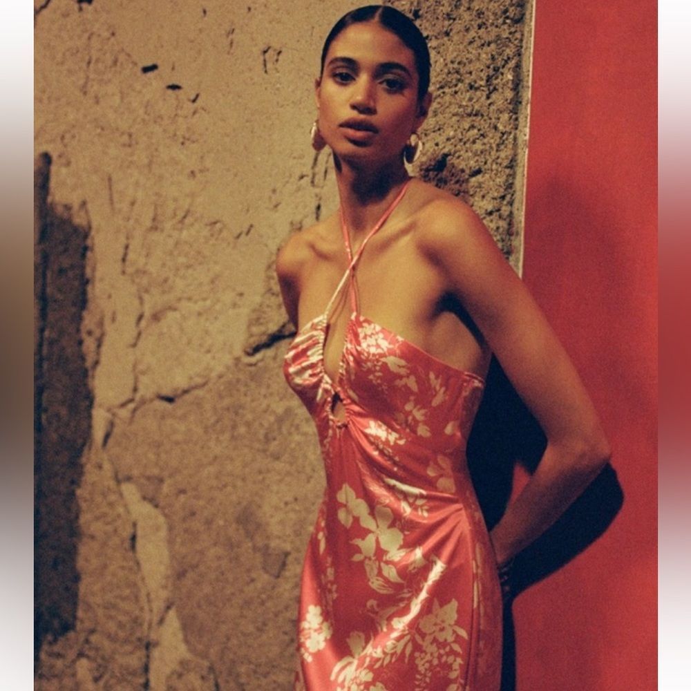 Reformation Antoni Silk Dress - Hothouse size 4 NWT - Picture 6 of 8